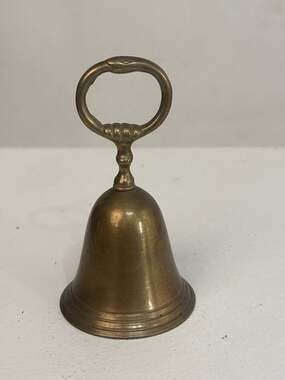 Vintage Solid Brass Hand Bell Desk Dinner Service Bell